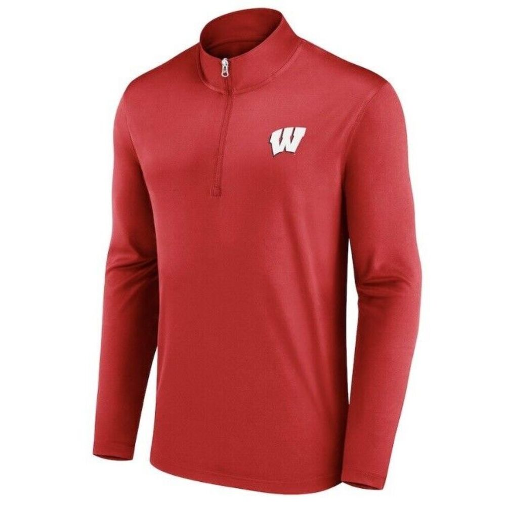 Fanatics Wisconsin Badgers Underdog Mindset Men's S Quarter Zip Fleece Pullover